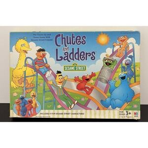 Sesame Street Chutes and Ladders Milton Bradley 2004 Board Game Figures COMPLETE